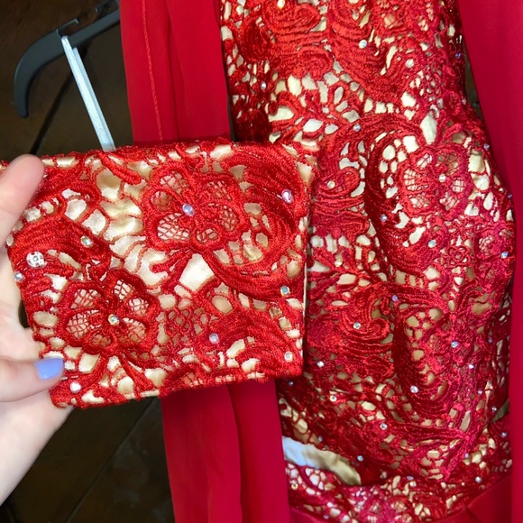 gorgeous two piece red party dress! - Picture 7 of 8